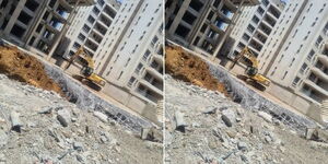Construction site of the Kileleshwa Tower set for demolition.