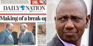 Cover of Daily Nation Newspaper of Monday, February 24, 2020 (left) and DP William Ruto.