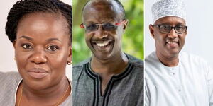Members of President Ruto's Economic Council, Dr Nancy Laibuni, Dr David Ndii and Adan Mohammed.