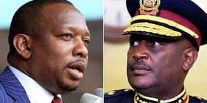 Nairobi Governor Mike Sonko (left) and Inspector General of Police Hillary Mutyambai.