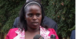 Laikipia North Member of Parliament Sarah Korere addressing the press at a past event.