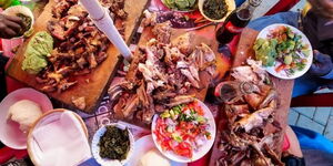 Undated image of food on a table.