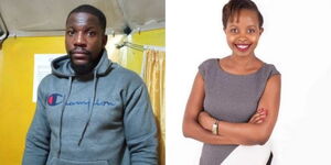 The suspect Christian Mwambay Kadima and 32-year-old lawyer Elizabeth Koki (R) 