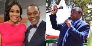 Citizen TV News Anchors Victoria Rubadiri and Jeff Koinange (left) and West Pokot Deputy Governor Nicholas Atudonyang
