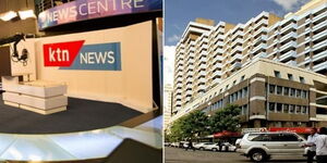 KTN News studio (left) and Chester House building in Nairobi.
