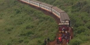 A Nanyuki-bound train which stalled due to mechanical problems on Friday night, January 15.