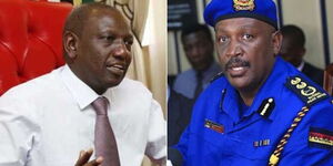 Deputy President William Ruto and Inspector General of Police Hillary Mutyambai.