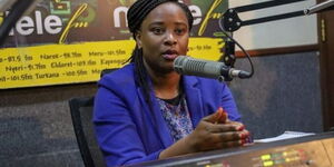 State House spokesperson Kanze Dena (pictured) speaking during an interview on Milele FM on Tuesday, February 18.
