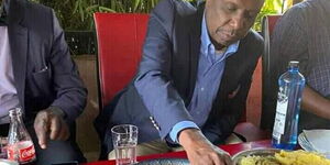 Baringo Senator Gideon Moi during the lunch date with Kiambu youth on Wednesday, February 4, in Ruaka, Kiambu County. 