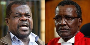 Human rights activist Okiya Omtatah and Chief Justice David Maraga.