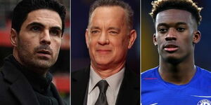 From Left: Arsenal FC Head Coach Mikel Arteta, US actor Tom Hanks, and Chelsea FC player Callum Hudson-Odoi. All tested positive for the Coronavirus.