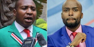 A collage photo of Jubilee Nominated Member of Parliament David ole Sankok (left) and NTV News Anchor Mark  Masai.