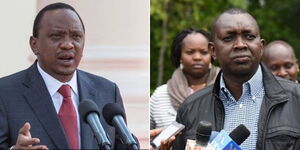 A collage of President Uhuru Kenyatta and Kapsaret MP Oscar Sudi
