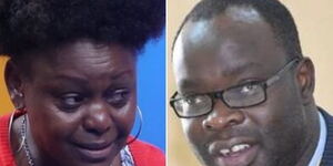 Suba North MP Millie Odhiambo (left) and the late Ken Okoth.