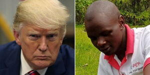 A collage of US President Donald Trump and Kenyan Alex G Nderitu