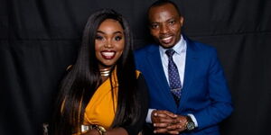 KTN news anchors Fridah Mwaka and Lofty Matambo during a photo shoot