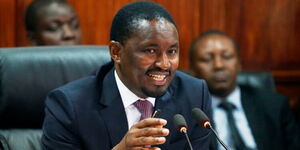 Former Agriculture CS Mwangi Kiunjuri speaking in Parliament