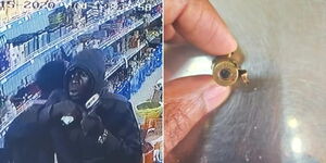 A screenshot from CCTV footage of a supermarket along Wanyee road, Dagoreti