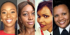 A collage photo of Kenyan female pilots