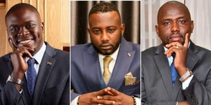 A collage photo of senators Johnson Sakaja, Anwar Loitiptip and Kipchumba Murkomen