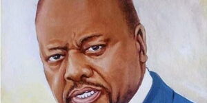 A painting of Health CS Mutahi Kagwe drawn by John Njoroge.