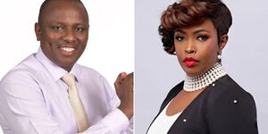 A collage of Kikuyu MP Kimani Ichung'wah and radio presenter Caroline Mutoko