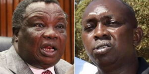 A collage of Kapsaret MP Oscar Sudi and COTU Sec-Gen Francis Atwoli