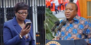 Kiambu Woman Rep Gathoni Wamuchomba (L) and President Uhuru Kenyatta