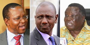 Left to right: Interior PS Karanja Kibicho, DP William Ruto and COTU leader Francis Atwoli.