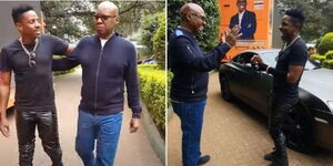 Businessman Jimi Wanjigi gifts comedian Eric Omondi a Chrystler Crossfire on Thursday, September 9