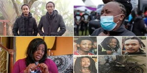 Upper row; From left, the two Kianjokoma brothers and their mother Catherine Wawira. Lower row; Lucy Wanjiru, the mother of two brothers killed with their friends in Kitengela.