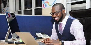 NTV journalist James Smart at his work desk posted on October 22, 2021.