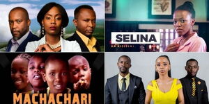 From Top Left: A collage of posters of Kina, Selina, Machachari, and Maria TV shows.