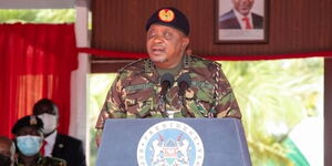 President Uhuru Kenyatta during the pass out of General Service Unit (GSU) graduates at their Embakasi Campus in Nairobi County on December 8, 2021