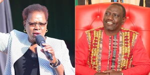 A collage of Kandara Member of Parliament Alice Wahome (left)  and Deputy President William Ruto (right).