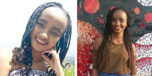 A collage image of Ivy Wangeci