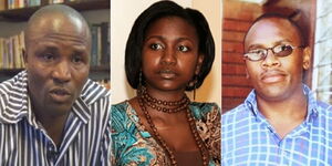 A collage of Phillip Onyancha, Esther Arunga, and the late Paul Magu