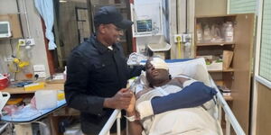 Kikuyu MP Kimani Inching'wa together with Dennis Itumbi at the Hospital on December 24, 2021.