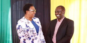 Malindi MP Aisha Jumwa together with Deputy President William Ruto.