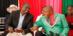 Deputy President William Ruto together with Nominated Member of Parliament David Sankok.