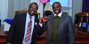 ANC party leader Musalia Mudavadi together with Kakamega senator Cleophas Malala at a past event.