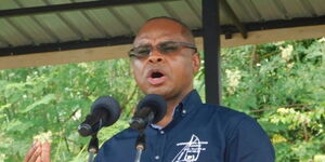 Kilifi Governor Amason Kingi speaking at a past event.