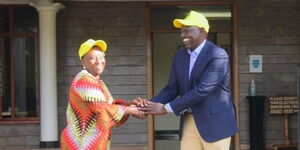 Makueni Deputy Governor Adelina Mwau together with Deputy President William Ruto in Karen, Nairobi County.