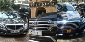 A collage of special vehicles used by senior government officials. 