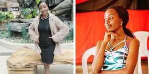 A collage of Tik Tok dancer Sandy Momanyi. 