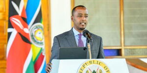 State House Spokesperson Hussein Mohamed gives an update on President William Ruto's expected tour of Nyanza Region on January 12, 2023 at State House Kisumu. 