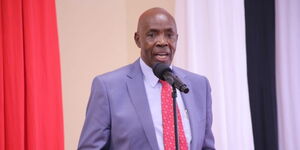 Education Cabinet  Secretary Ezekiel Machogu speaks during the commissioning of the Blue Economy Research Hub at the Jaramogi Oginga Odinga University of Science and Technology on January 14, 2023.