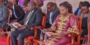 An Image of Deputy President Rigathi Gachagua and Second Lady Dorcas Rigathi in Othaya Nyeri on January 21, 2023.