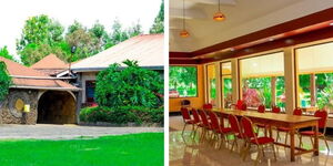 A collage of the exterior and interior view of the Cherrynam Resort in Ngata area , Nakuru County