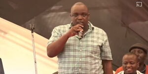 An image of Korogocho MCA Absalom Odhiambo during the Kamukunji rally on January 23, 2023